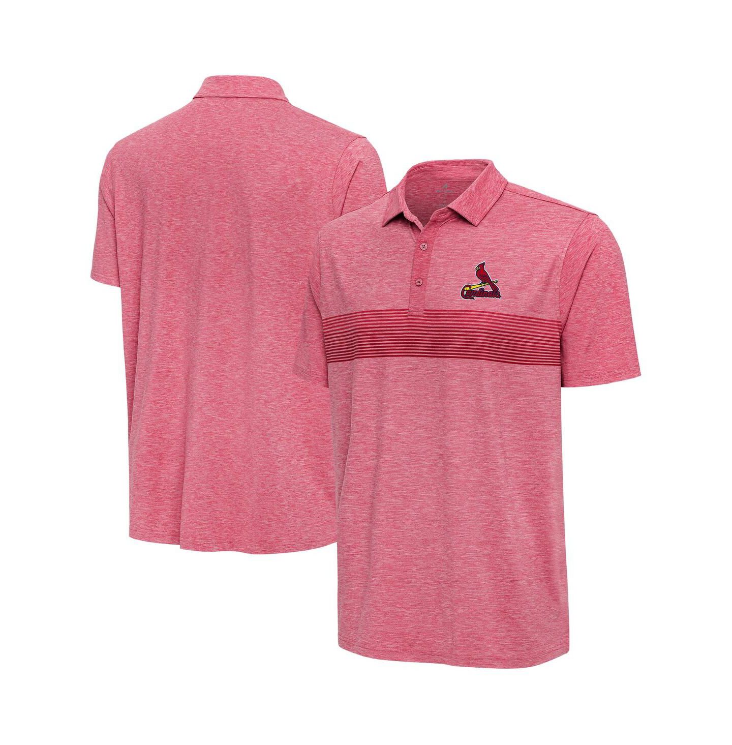 Мужское поло Antigua Heather Red St. Louis Cardinals Dashing Polo Shirt — фото 1