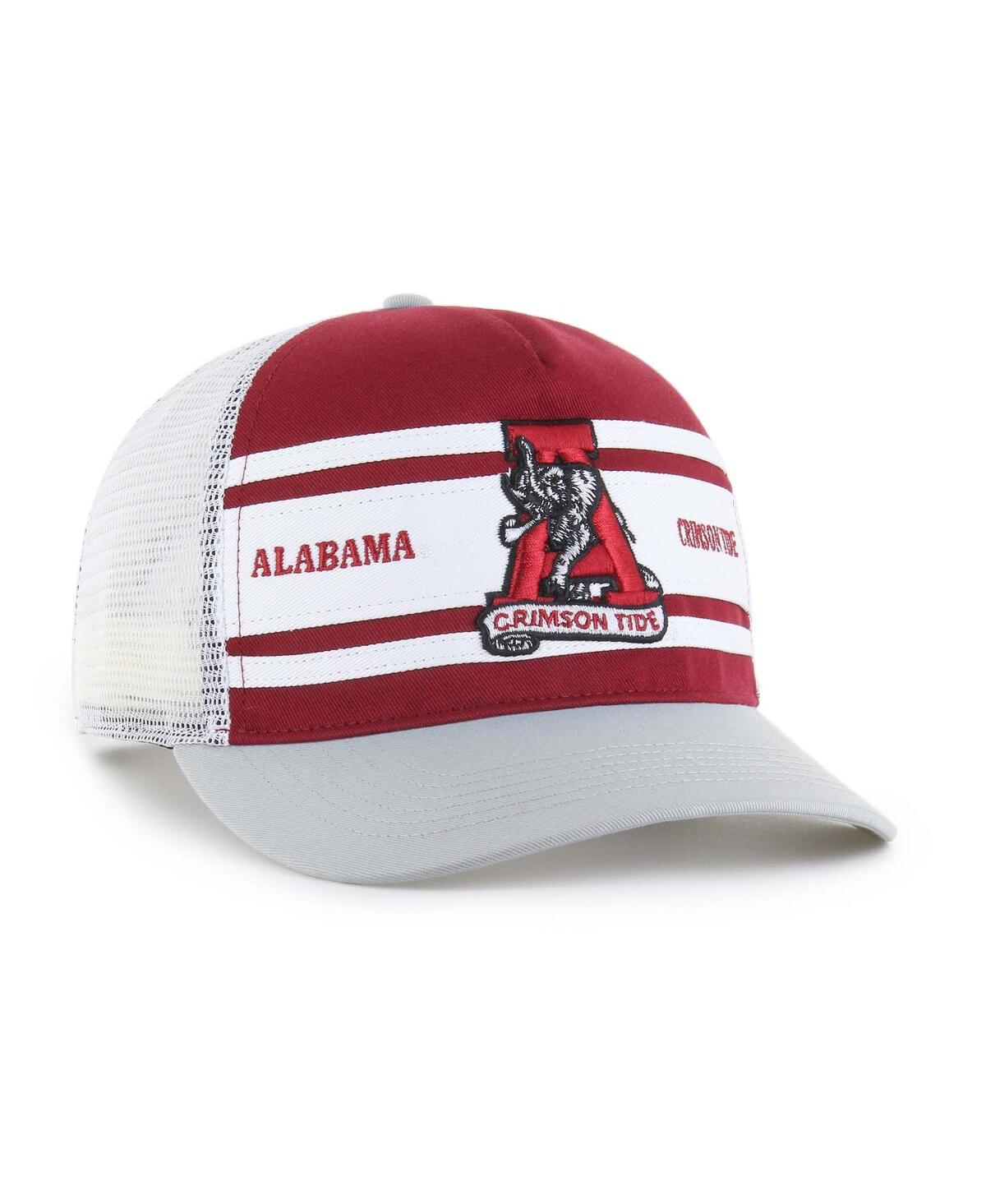 47 Brand Big Boys And Girls Crimson/gray Alabama Crimson Tide Super Stripe Hitch Adjustable Trucker Hat In Multi