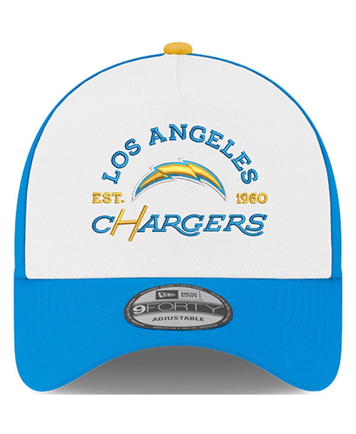 New Era Men's White/powder Blue Los Angeles Chargers Charger Power A-frame 9forty Adjustable Hat