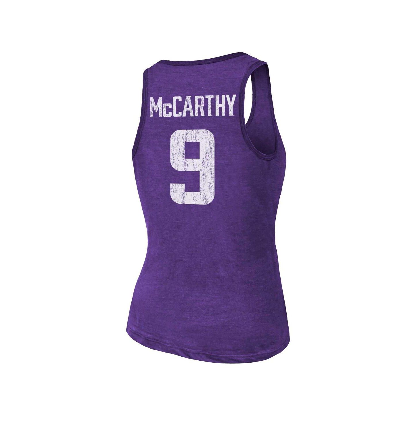 Женский топ Majestic Threads J.J. McCarthy Purple Minnesota Vikings Name & Number Tri-Blend Scoop Neck — фото 3