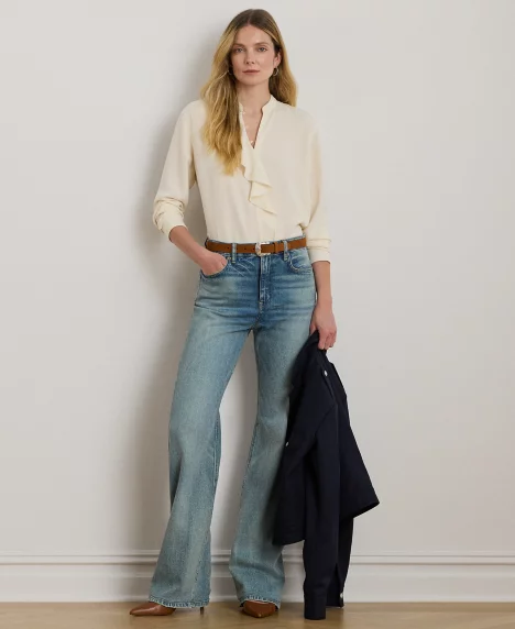 Petite High-Rise Wide-Leg Jeans - Odwin Wash