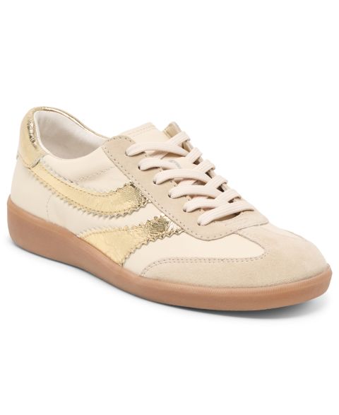 Женские кроссовки Dolce Vita Merit Low Profile Lace-Up, цвет: Белый / Золотой кожаный