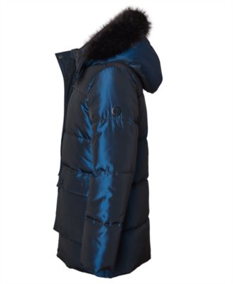 Big Girls' Iridescent Hooded Puffer Jacket