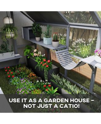 Large Catio Outdoor Cat Enclosure with Waterproof Cover,