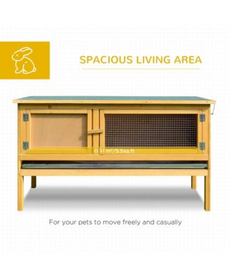 Wooden Rabbit Hutch Bunny Cage with Openable Waterproof Roof