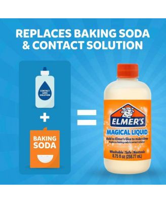 Slime Kit Combo: Magical Liquid Slime Activator (8.75 FL OZ) & Washable School Glue (7.625 FL OZ) Perfect for DIY Slime Making