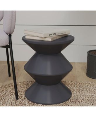 Aura Modern Plastic Side End Table, Indoor/Outdoor Use, Grey