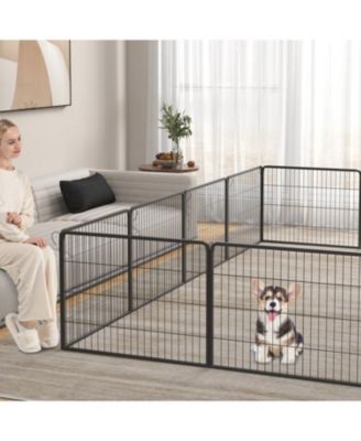 Heavy-Duty 16-Panel Dog Playpen with Lockable Door