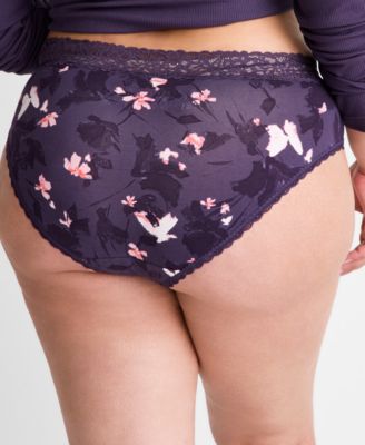 Women's Cotton Blend Lace-Trim Hipster Underwear