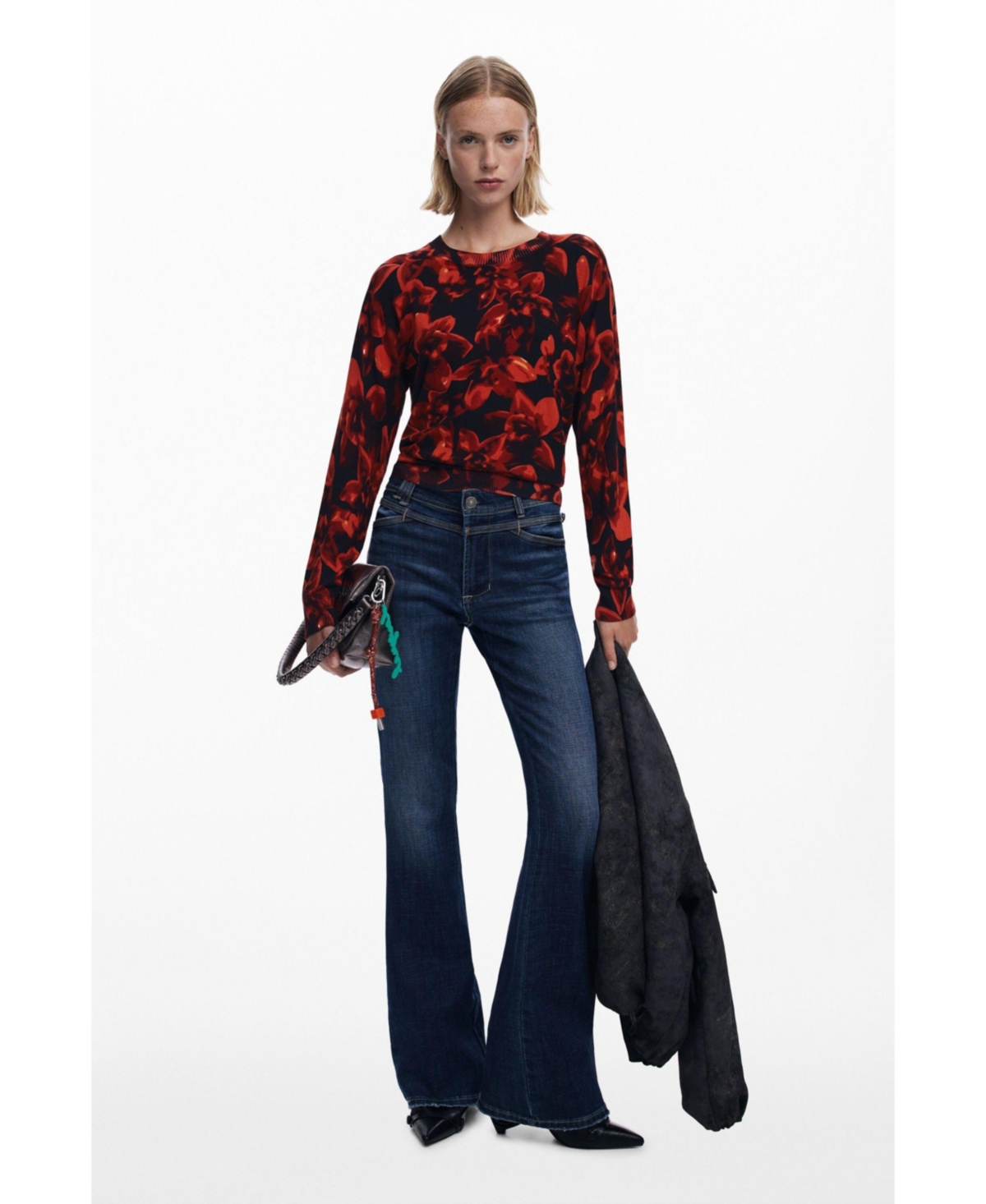 Desigual Women's Lightweight floral sweater
