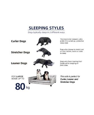 Large Dog Cat Pet Elevated Raised Bed Sofa for All Breed Super Soft Mat Pad