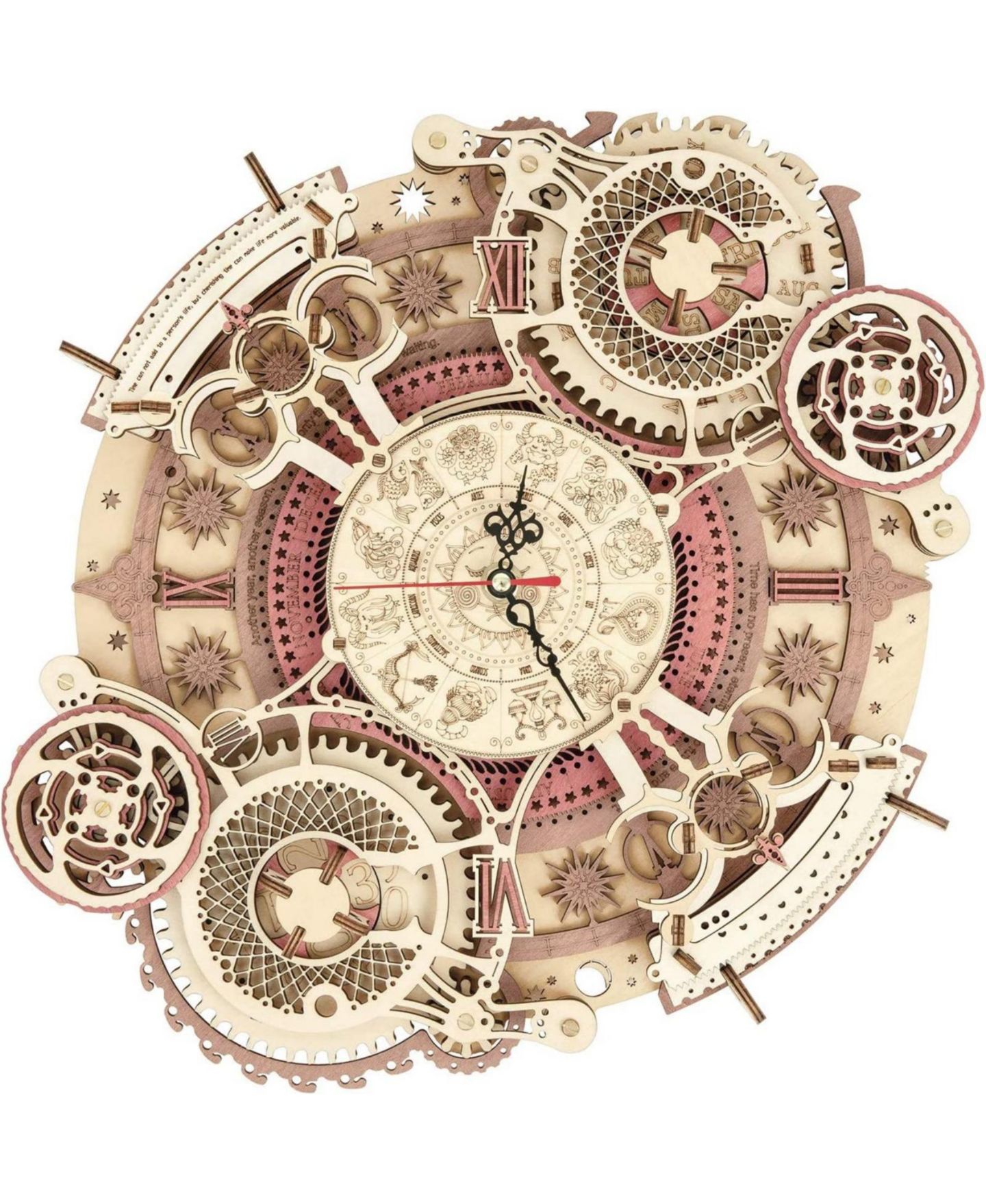 Детская игрушка Robotime Zodiac 168-Piece 3D Wooden Puzzle Clock, Ages 14+ — фото 1