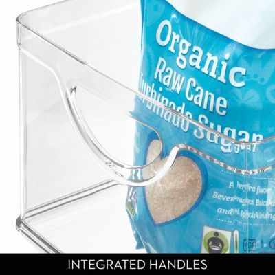 Set of 4 Stackable Pantry Storage Bin with Handles