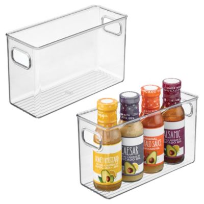 Set of 2 Pantry Storage Bins with Handles - Clear