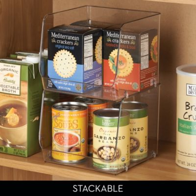 Open-Front Bin for Household Storage, Set of 2, Clear, Made in USA