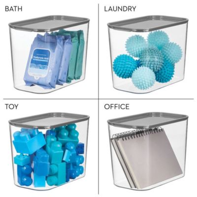 Wallspace Tall Inner Bin with Lid - Clear/Charcoal - Made in USA