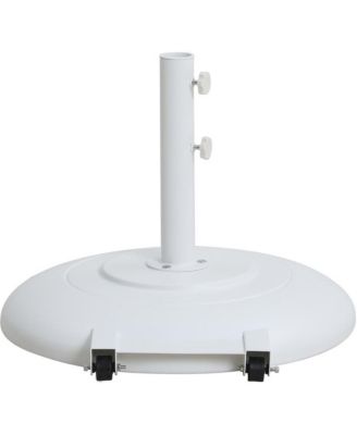 Fiji Navy Fabric / Matte White Aluminum Patio Umbrella with Base Sets