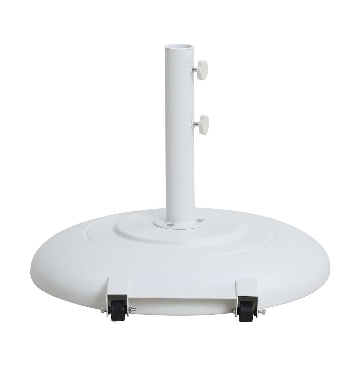 Meridian Furniture Fiji Navy Fabric / Matte White Aluminum Patio Umbrella with Base Sets