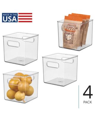 Set of 4 Cube Storage Bin with Handles