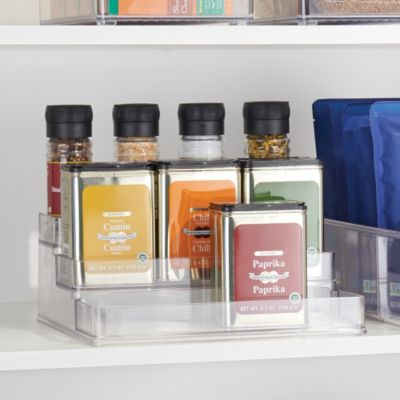 3-Tier Spice Rack Organizer for Cabinets, Set of 2, Clear, Made in USA