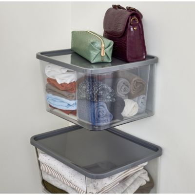 Medium Wall-Mounted Storage Bin and Bracket - Clear - Made in USA