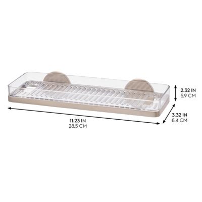 3.32" x 11.23" x 2.32" Self-Adhesive Shower Shelf with Razor Holder