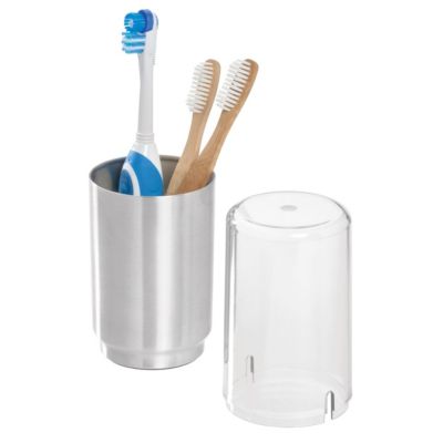 Stainless Steel Toothbrush Organizer with Cover