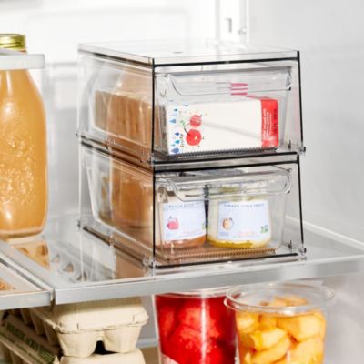 Stackable Kitchen Storage Drawer - Set of 2 - Clear