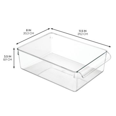 Fridge Storage Tray with Handle - Set of 2 - Clear