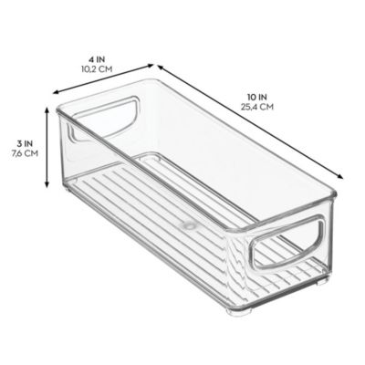 Set of 4 Plastic Stackable Pantry Bin with Handles
