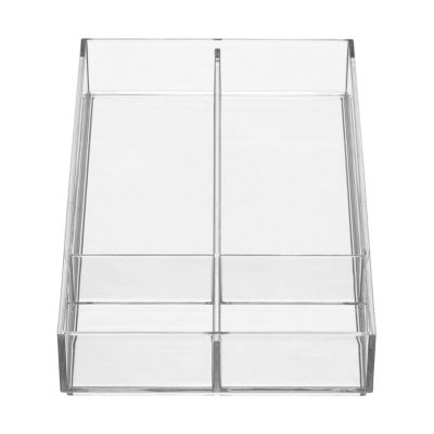 4-Section Stackable Makeup Drawer Organizer - Clear