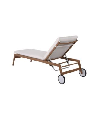 Maui Cream Water Resistant Fabric Outdoor Patio Lounger