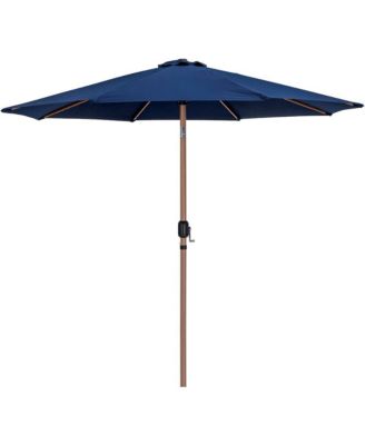 Fiji Navy Fabric / Matte White Aluminum Patio Umbrella with Base Sets