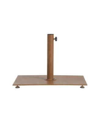 Fiji Grey Fabric / Teak Aluminum Patio Umbrella with Base Sets