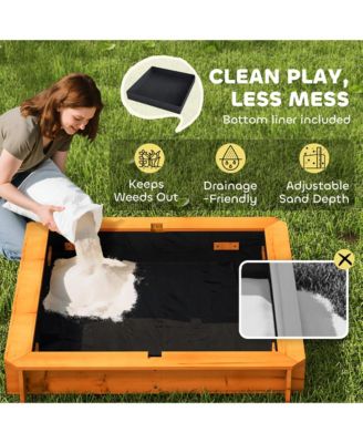 Cove box with Lid & Adjustable Canopy for Kids, Wooden