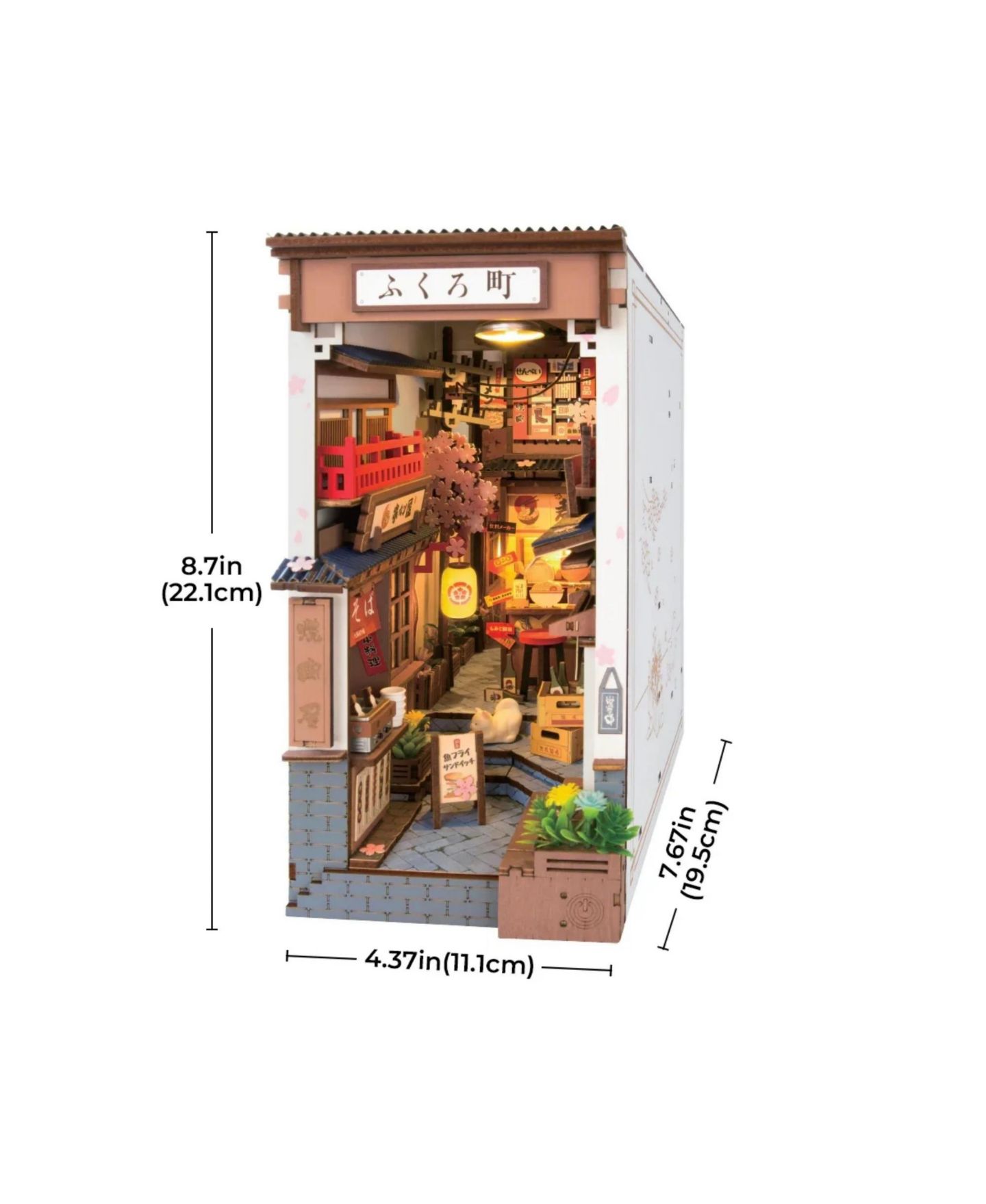 Деревянный 3D-пазл-подставка для книг Robotime Sakura Wine Alley, 249 деталей, от 14 лет — фото 2