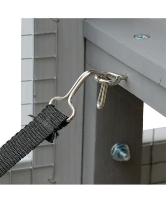 110 in. Outdoor Cat House Cat Enclosures with Platforms Upgrade Waterproof Cover in Gray White