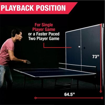 Official Tournament Size Ping Pong Table in Blue with Net, Paddles, and Balls