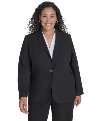Plus Size One-Button Blazer 