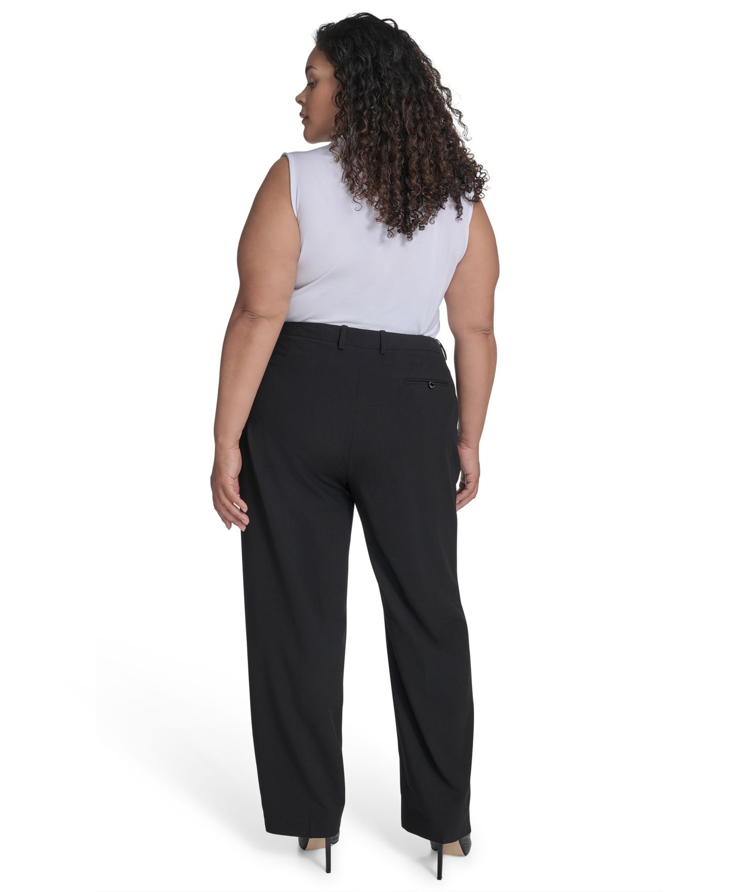 Женские брюки Calvin Klein Plus Size Modern Dress Pants, цвет: Чёрный — фото 2