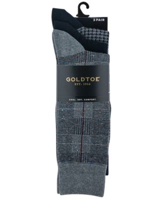 Men's 3-Pack Saville Tweed Reinforced Toe Crew Socks