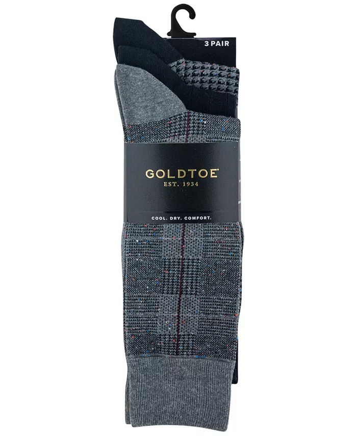 Men's 3-Pack Saville Tweed Reinforced Toe Crew Socks - thumbnail 8