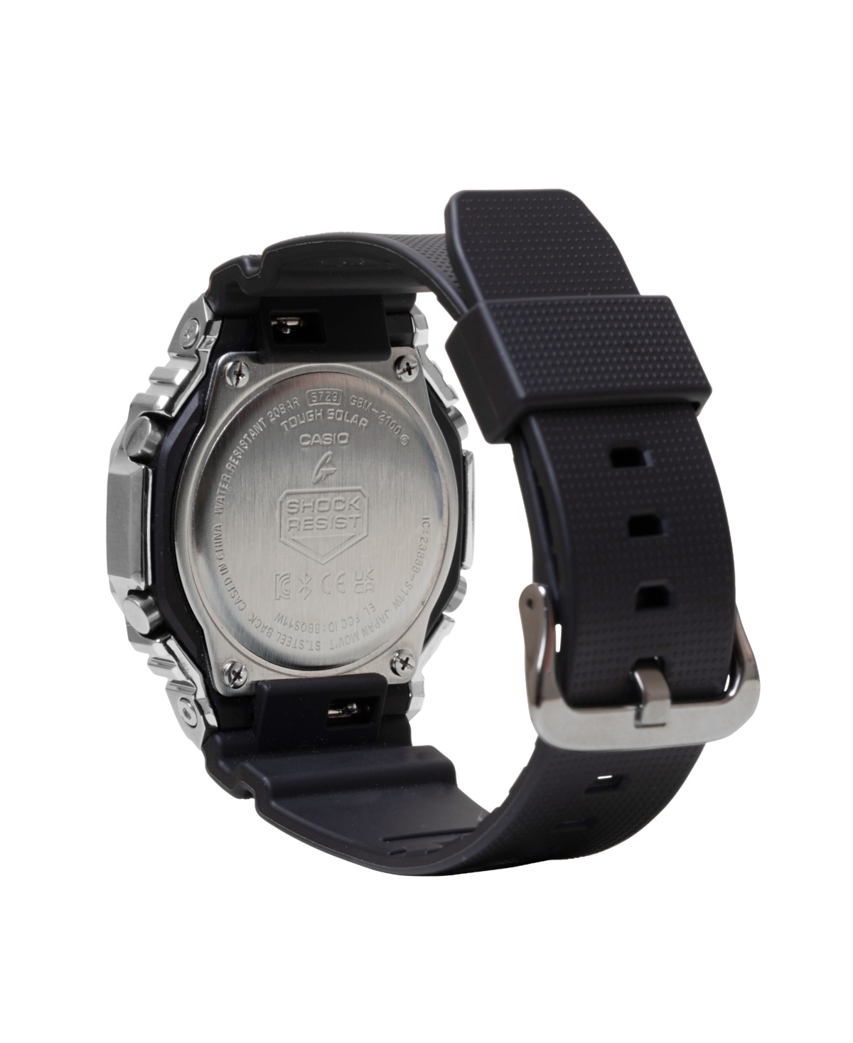 G-shock G-steel Gbm2100a-2b Ana-digi Tough Solar Smartphone Linked Resin Strap Watch, 44.4mm In Black