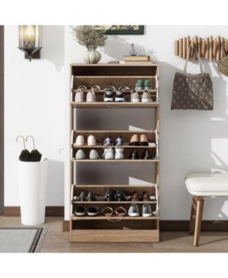 3 Drawer Shoe Storage Cabinet, 3 Tier Wood Shoe Rack Storage Organizer for Entryway