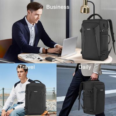 40L Travel Backpack, TSA-Friendly Carry On Laptop Backpack with USB Charging Port & Lay-Flat Opening - Fits 17-17.3 Inch Laptop