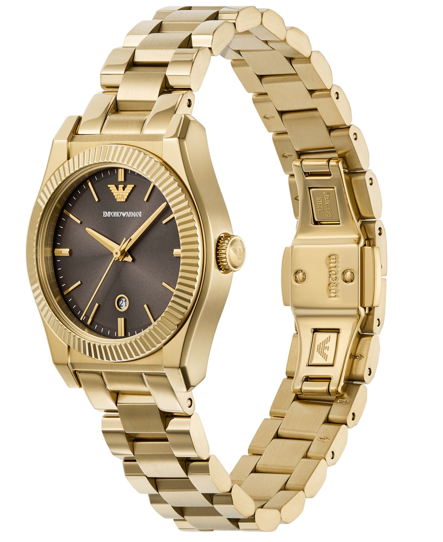 Женские часы Emporio Armani, золотистый стальной браслет, 32 мм — фото 2