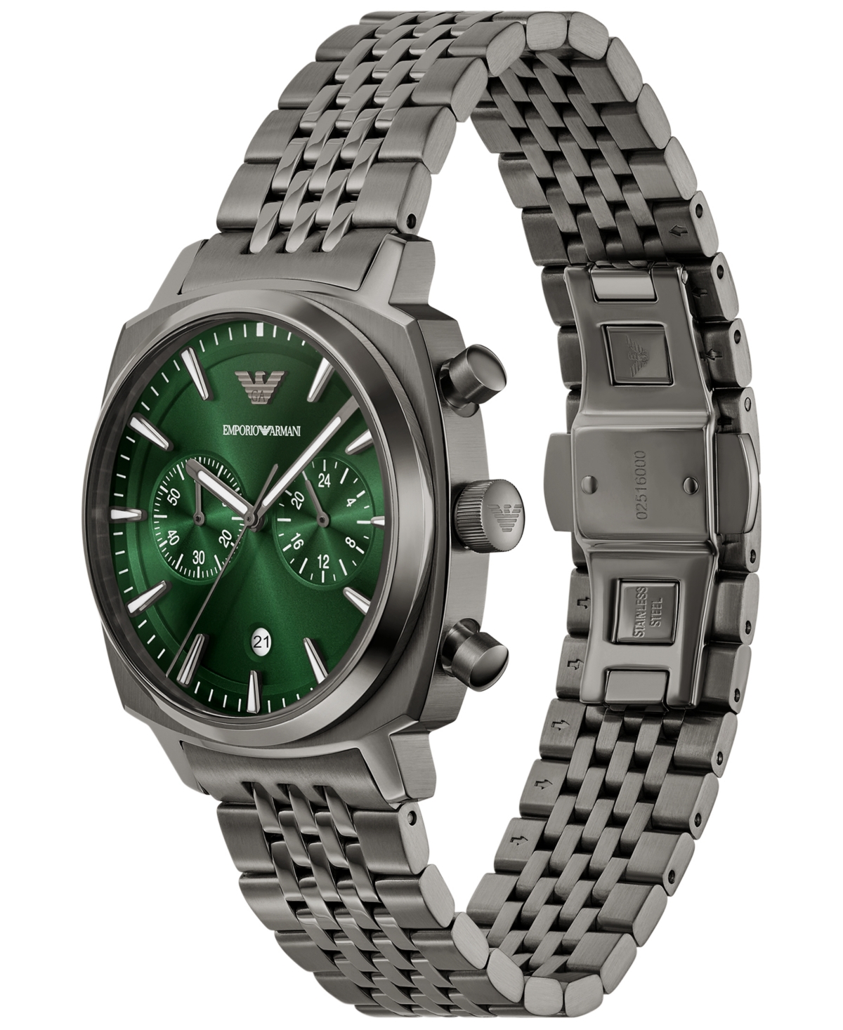 Emporio Armani Men's Chronograph Gunmetal-Tone Stainless Steel Bracelet Watch 40mm