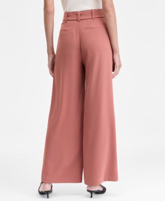Women's Belted High-Rise Wide-Leg Pants, Macy's Exclusive