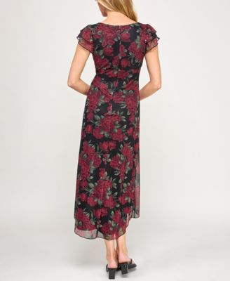 Juniors' Sweetheart Neck Midi Dress