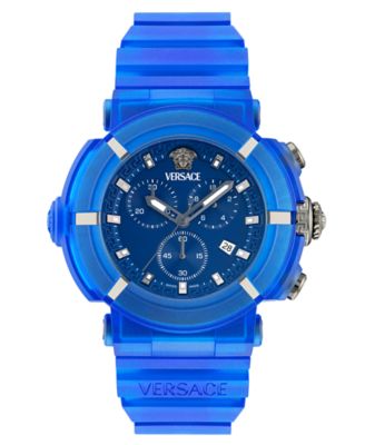 Men's Swiss Chronograph Real Active Blue Strap Watch 45mm